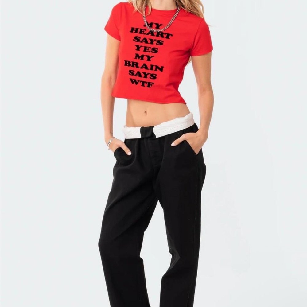 EDIKTED Folded Wide Leg Chino Pants